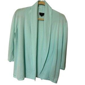 Talbots Cardigan Top Women PM  Light Blue Open Pima Cotton Long Sleeve Sweater